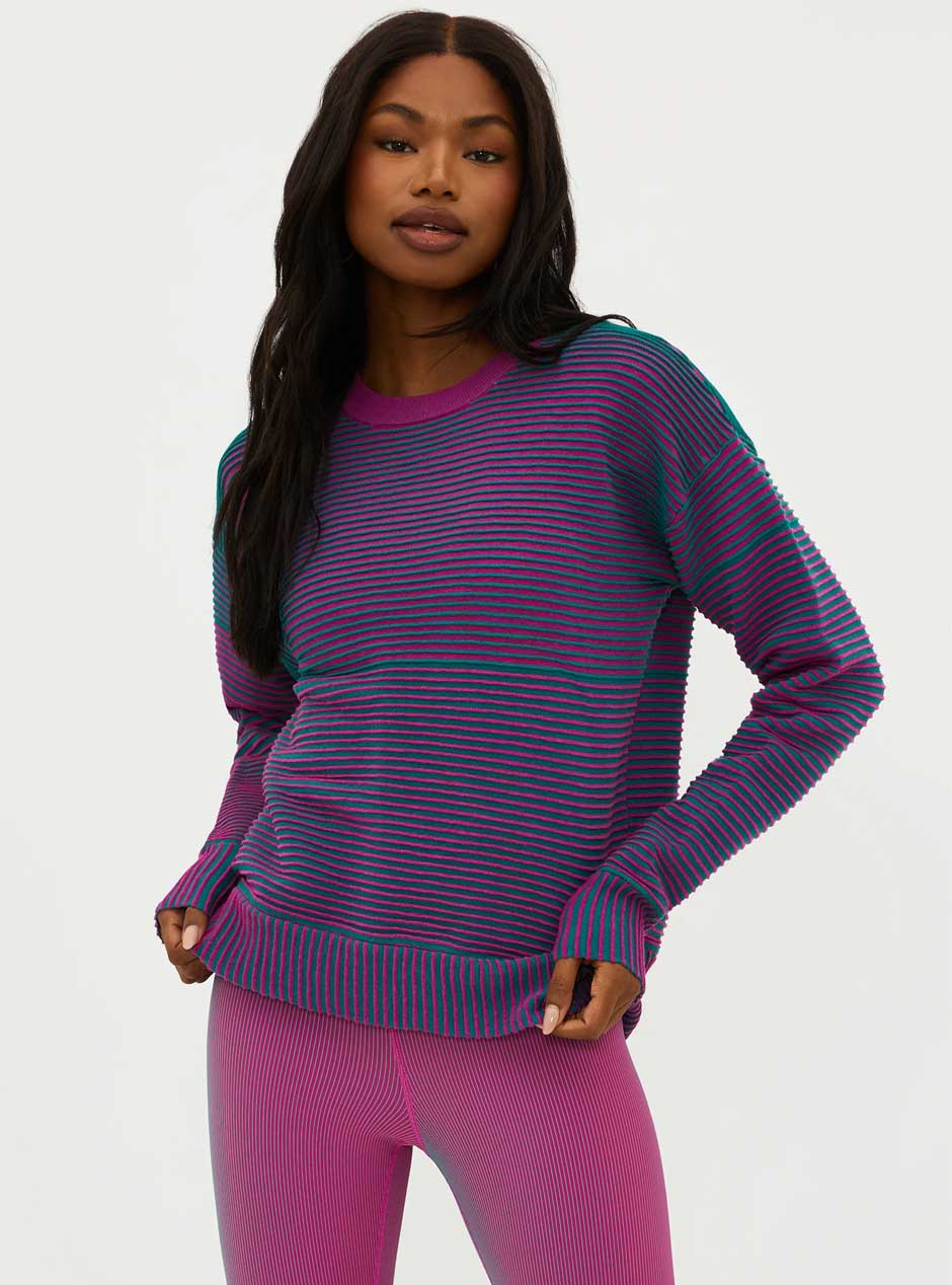 BEACH RIOT Women s Occulus Stripe Rib Sweater