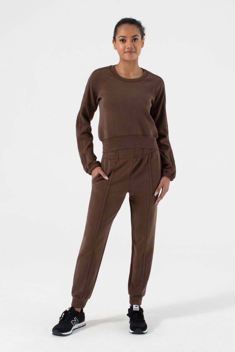 NUX Active Acacia Twist Back Long Sleeve Chocolate – Move Athleisure