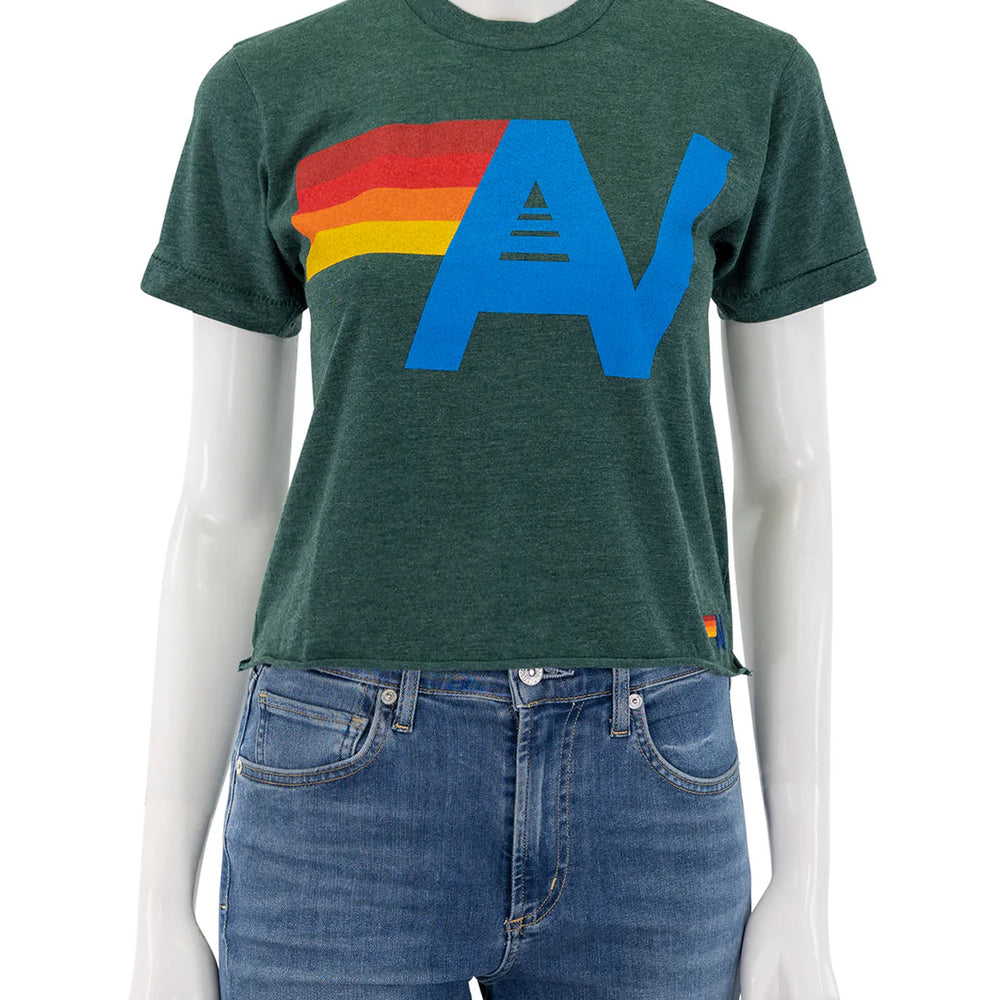 Aviator Nation Women's Boyfriend Logo Tee Forest