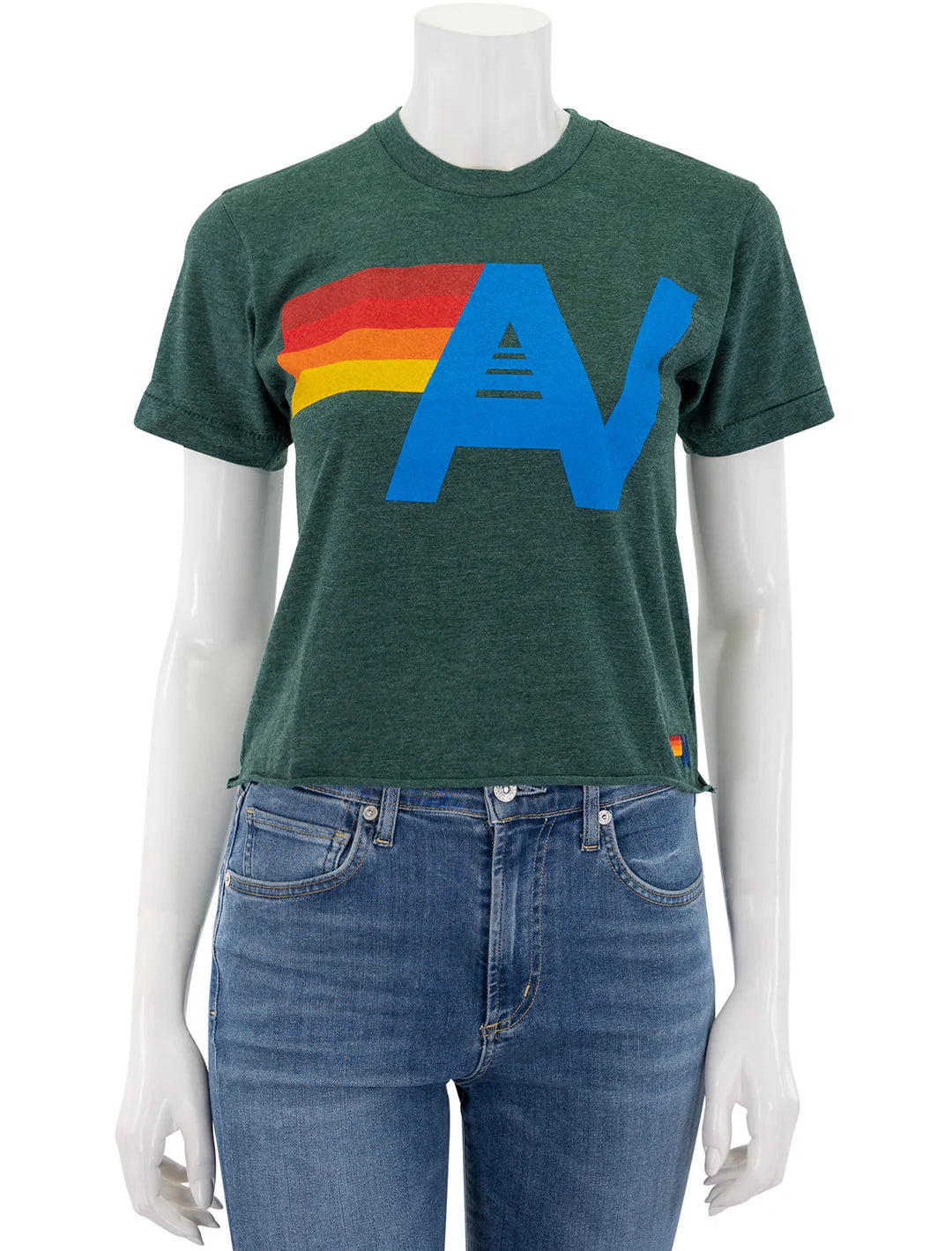 Aviator Nation Women's Boyfriend Logo Tee Forest