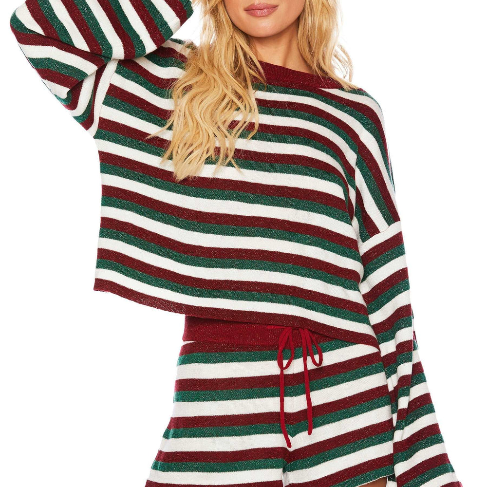 Beach Riot Ava Sweater Festive Stripe