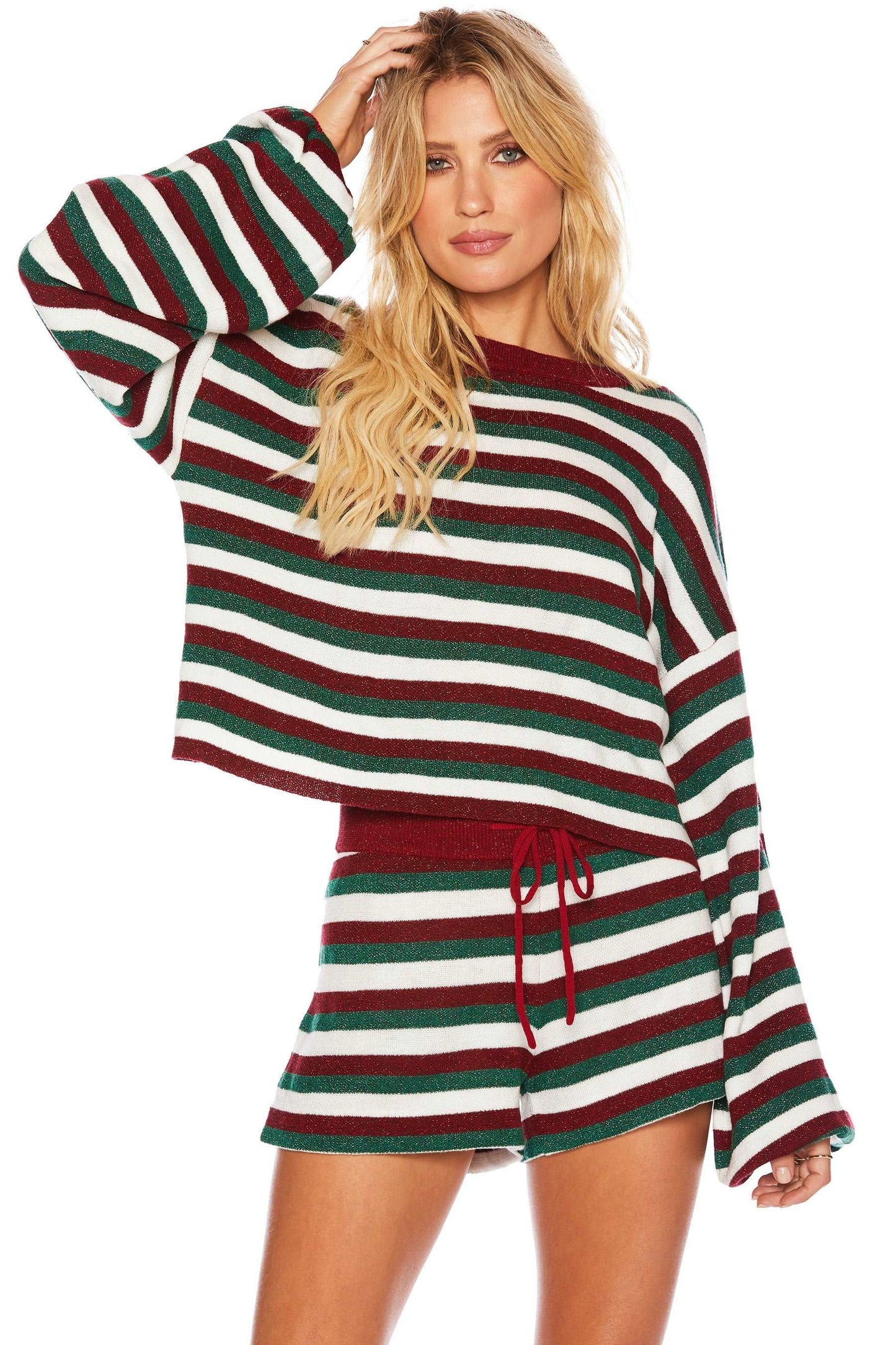 Beach Riot Ava Sweater Festive Stripe