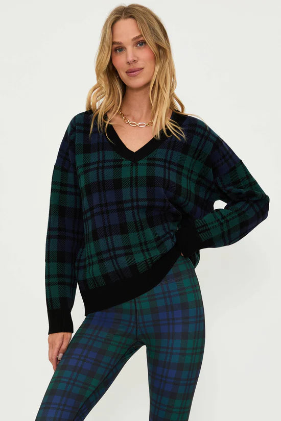 Beach Riot Joey Sweater Wintergreen Plaid