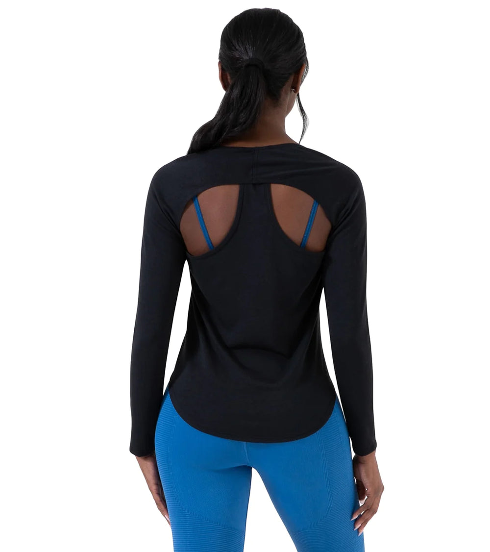 NUX Active Women's Keyed Up Long Sleeve Top - Black