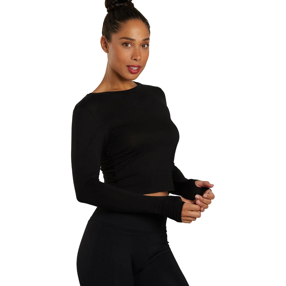 NUX Active Krista Twistback Long Sleeve Black