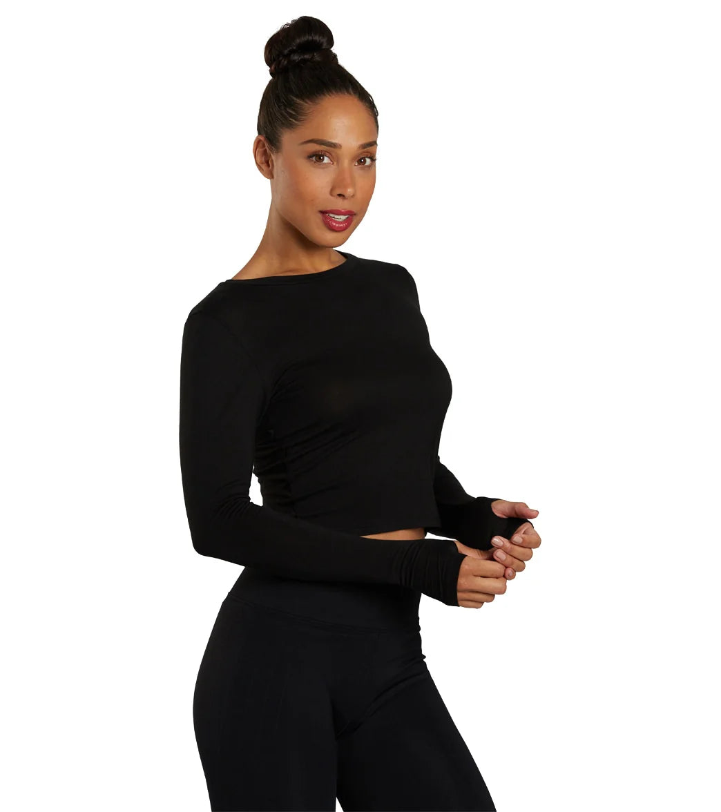 NUX Active Krista Twistback Long Sleeve Black