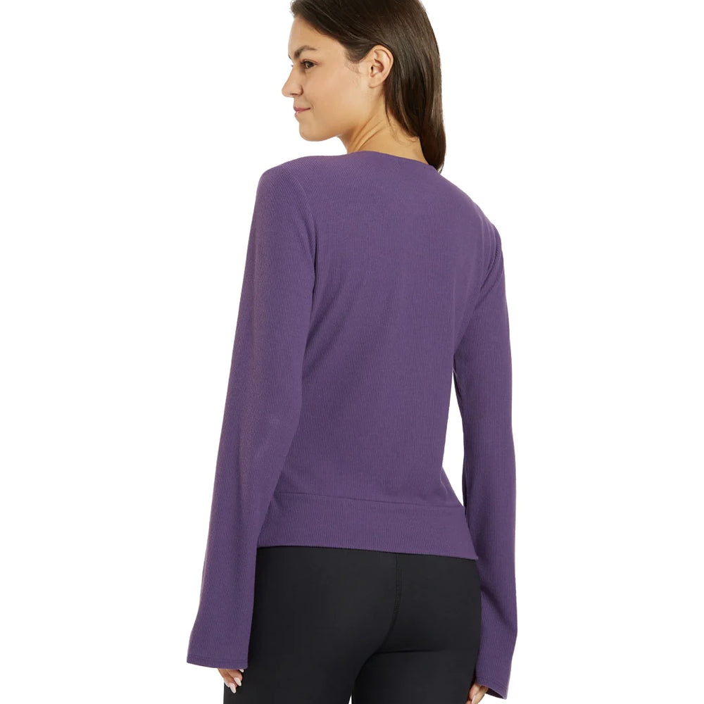 Thrive Société Women's Pleated Wrap Pullover - Loganberry Purple