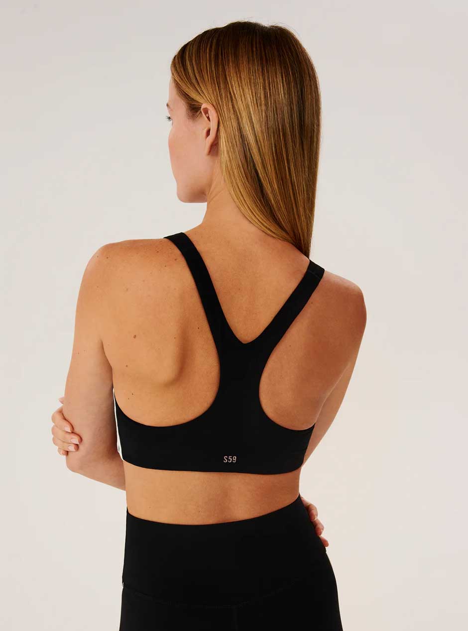 Splits59 Women's Ella Airweight Sports Bra - Black White