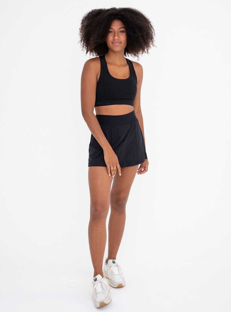 
                  
                    Mono B Women's  A-Line Active Mini Tennis Skort - Black
                  
                