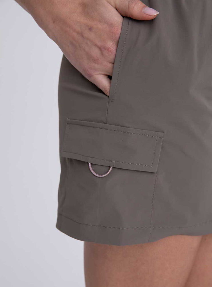 
                  
                    Mono B Women's Double Bungee Utility Mini Skort - Olive Green
                  
                