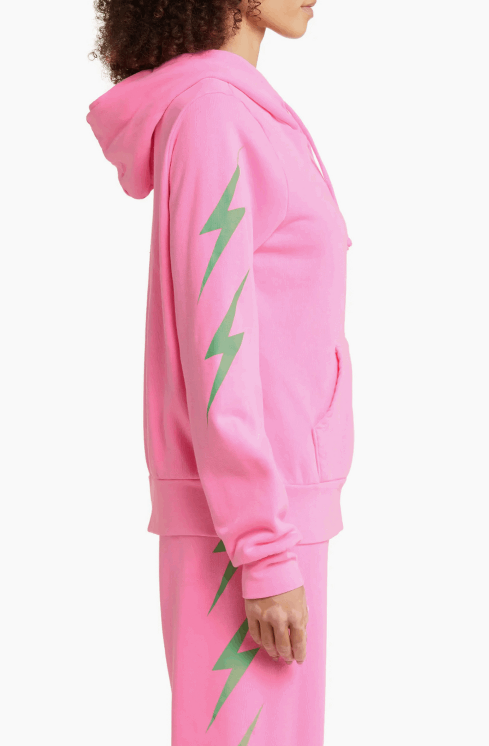 Aviator Nation Bolt Zip Graphic Bolt Hoodie Neon Pink/Mint