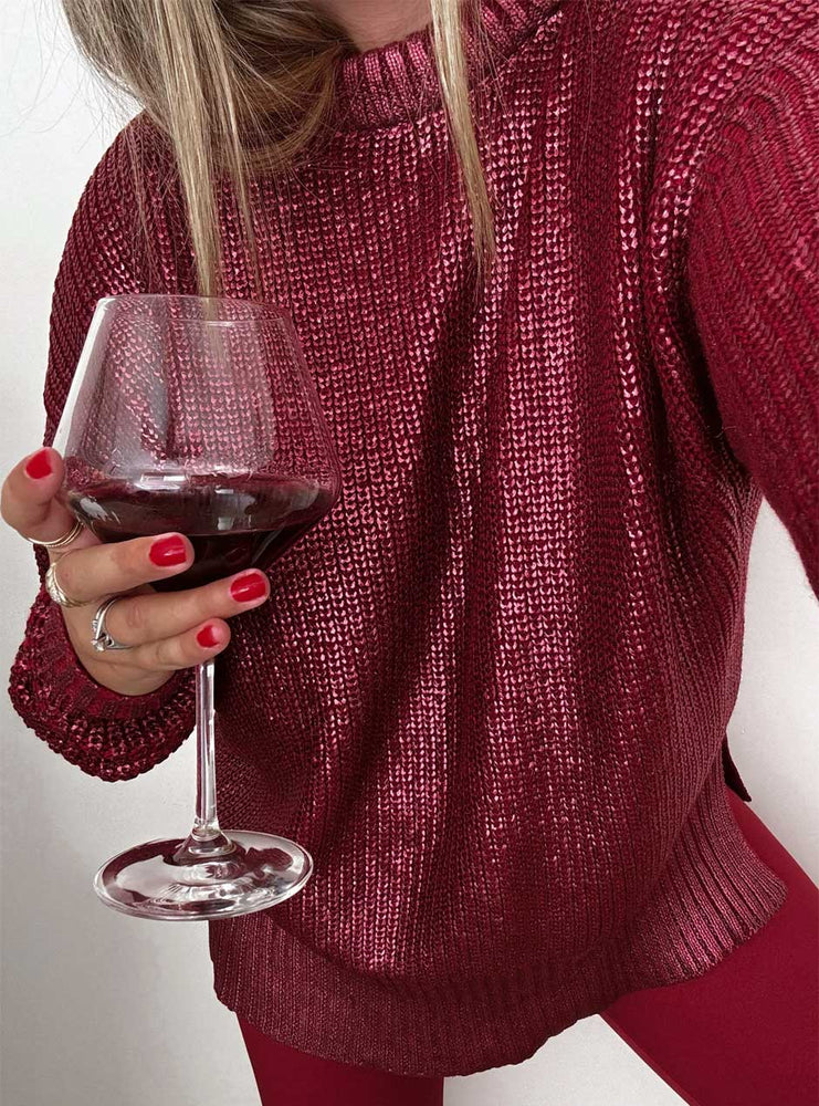 
                      
                        Beach Riot Women's Callie Oversized Sweater - Limited Edition Merlot Shine Red
                      
                    