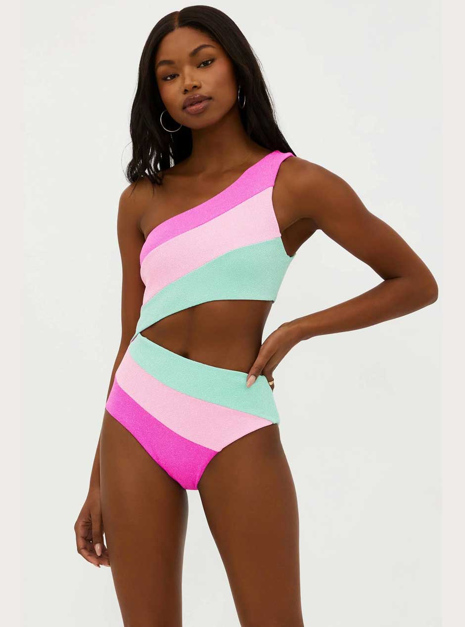 Beach Riot Women's Joyce One Piece Swimsuit Blossom Colorblock Scrunch