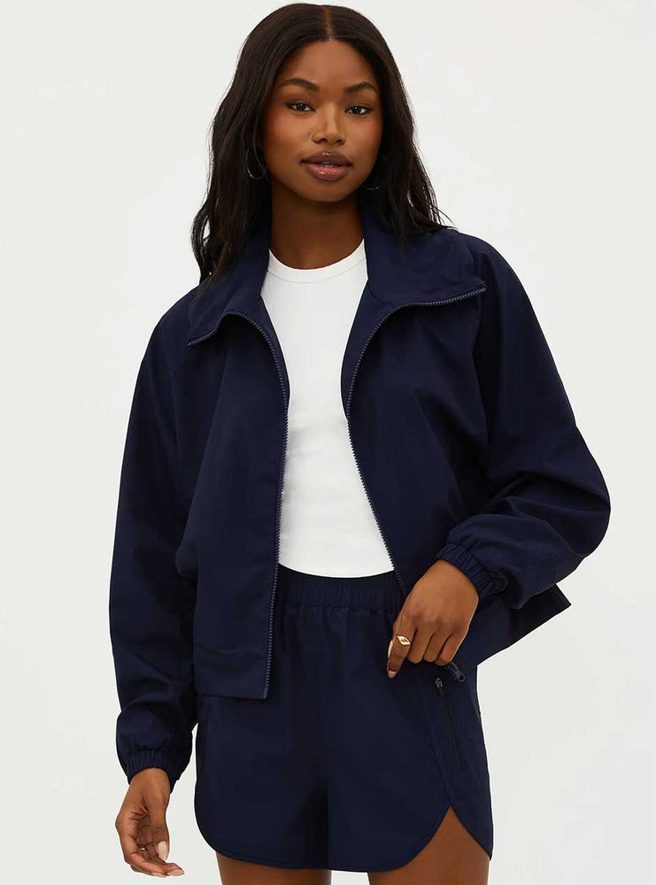 Beach Riot Women's Casen Full Zip Relaxed Fit Jacket - Marine Navy Blue