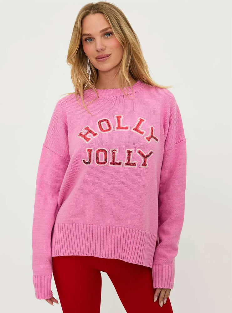 Beach Riot Women's Callie Holly Jolly Oversized Sweater - Limited Edition Gumdrop Pink