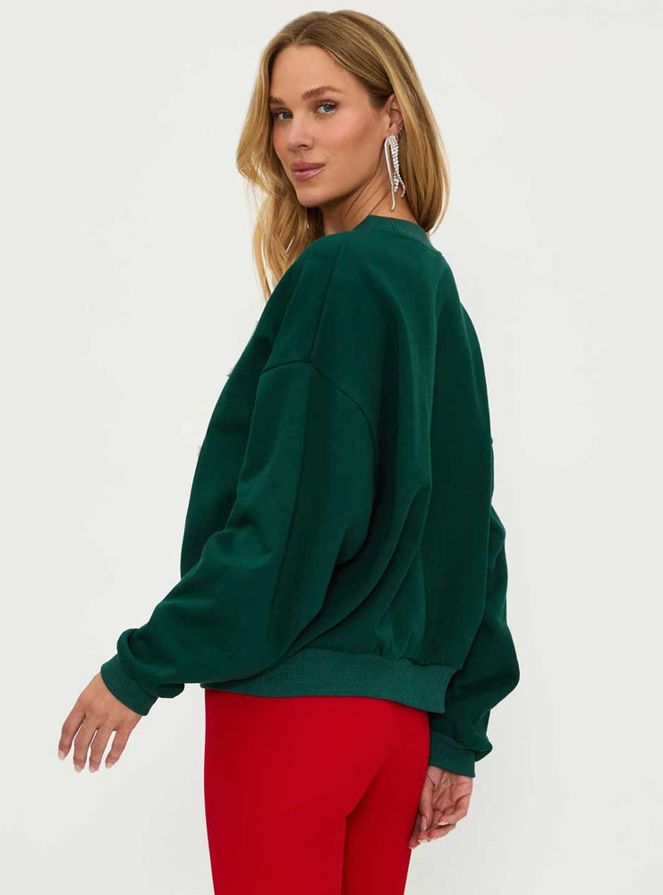 
                      
                        Beach Riot Women's Devyn Merry & Bright Oversized Sweatshirt - Pine Green
                      
                    