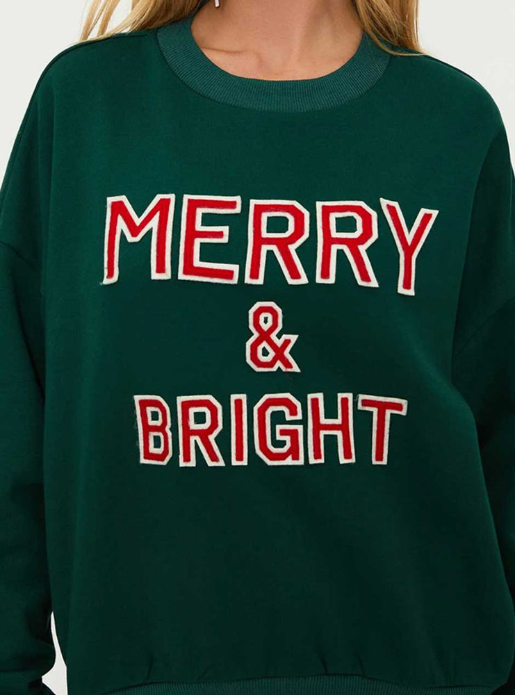 
                      
                        Beach Riot Women's Devyn Merry & Bright Oversized Sweatshirt - Pine Green
                      
                    