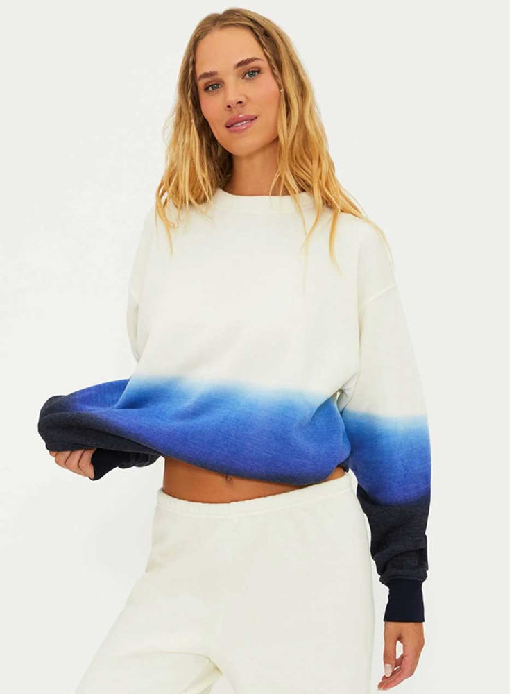 
                      
                        Beach Riot Women's Kenzlie Hand Dyed Pullover Sweatshirt - Limited Edition Egret White Ombre Blue
                      
                    