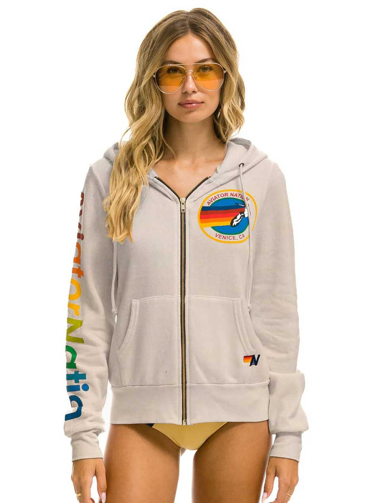 
                  
                    Aviator Nation Women's Logo Zip Hoodie - Sand Tan
                  
                