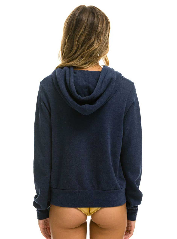 Aviator Nation Women's 5 Stripe Zip Hoodie - Navy