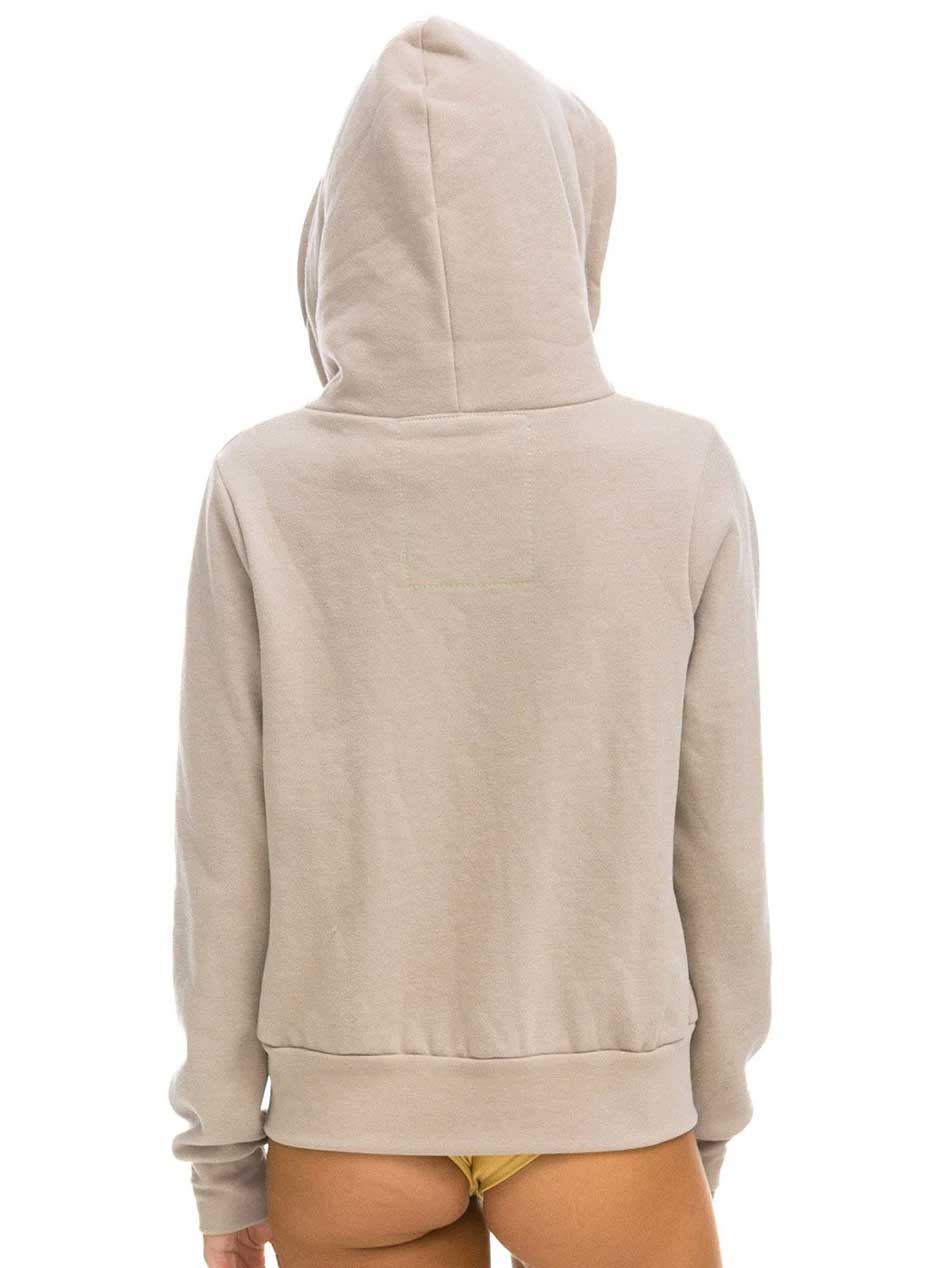 Aviator Nation Women's 5 Stripe Zip Hoodie - Sand Tan