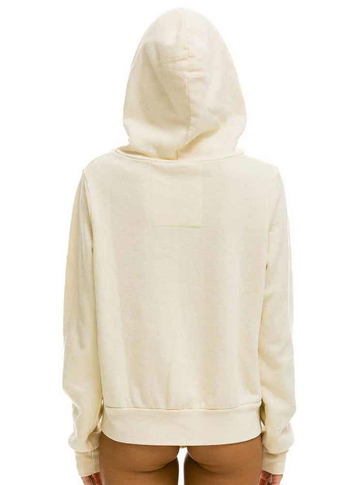 Aviator Nation Women's 5 Stripe Zip Hoodie - Vintage White