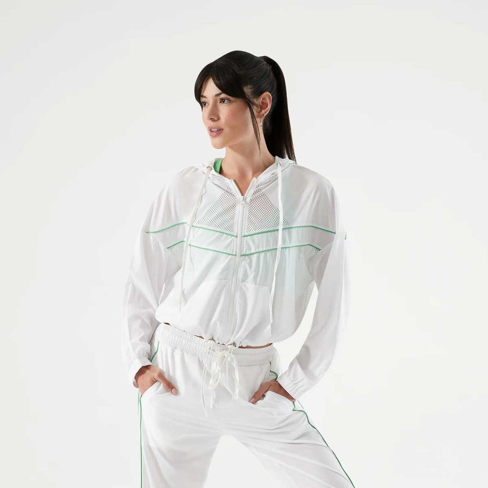 NUX Active Women's Martina Warm-Up Jacket - White Green