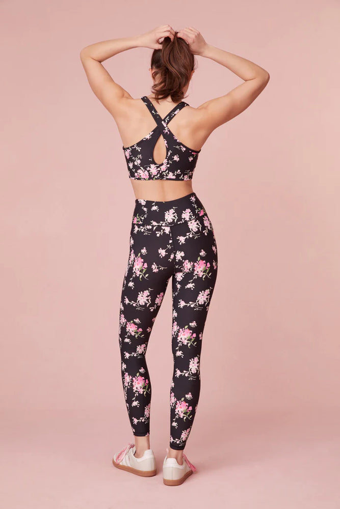 LoveShackFancy Women's Jutta High Rise Performance Floral Leggings - Aurora Nights Black & Floral