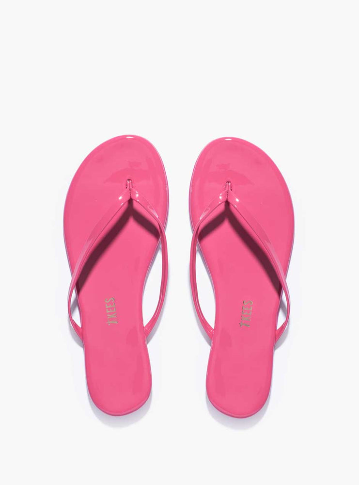 TKEES Women's Lily Patent Flip-Flop Sandals - Hot Pink