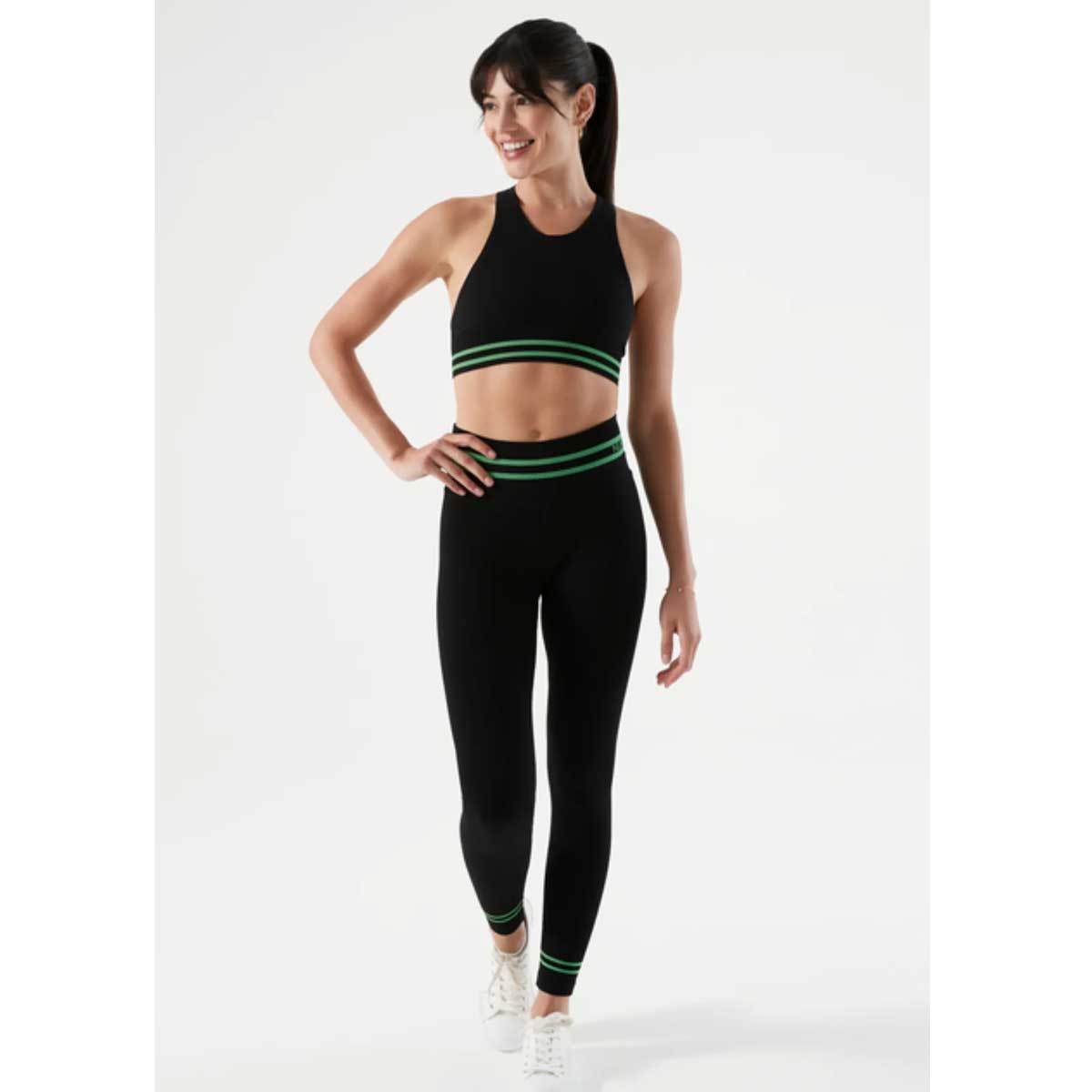 NUX Active Women's Mel C Bra & Legging Set - Black Green