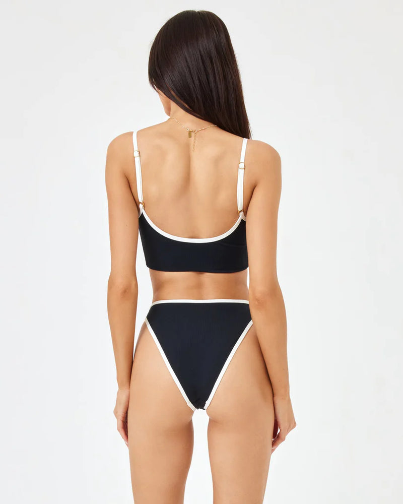 L*Space Ribbed Hazel Bikini Top Black Cream