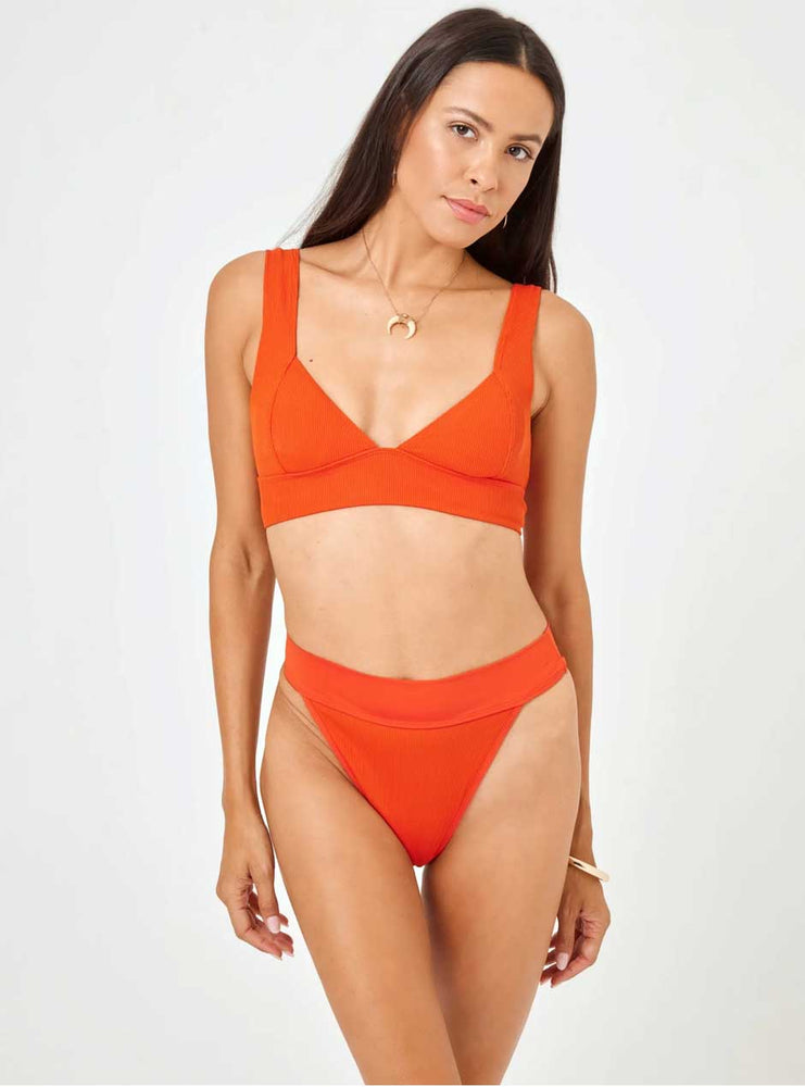 L*Space Ribbed Hailey Swimsuit Top Pimento