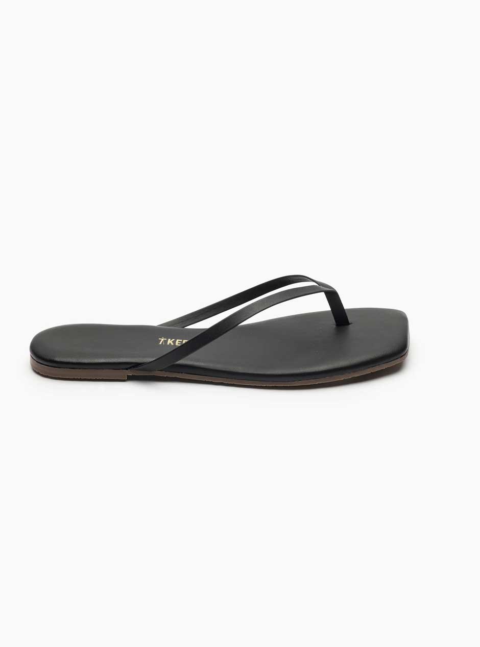 TKEES Women's Lily Square Toe Flip Flop Sandals - Black