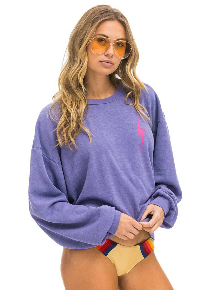 
                      
                        Aviator Nation Women's Bolt 2 Relaxed Crew Sweatshirt - Lavender Purple Neon Pink
                      
                    