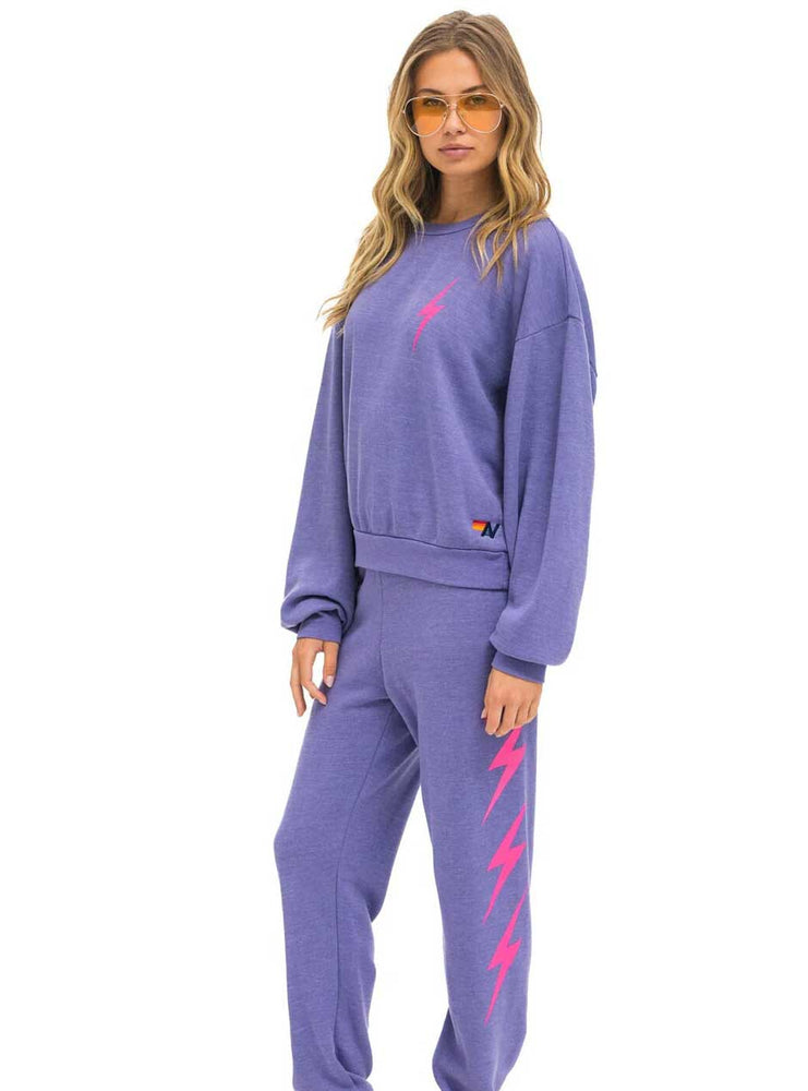 
                      
                        Aviator Nation Women's Bolt 2 Relaxed Crew Sweatshirt - Lavender Purple Neon Pink
                      
                    