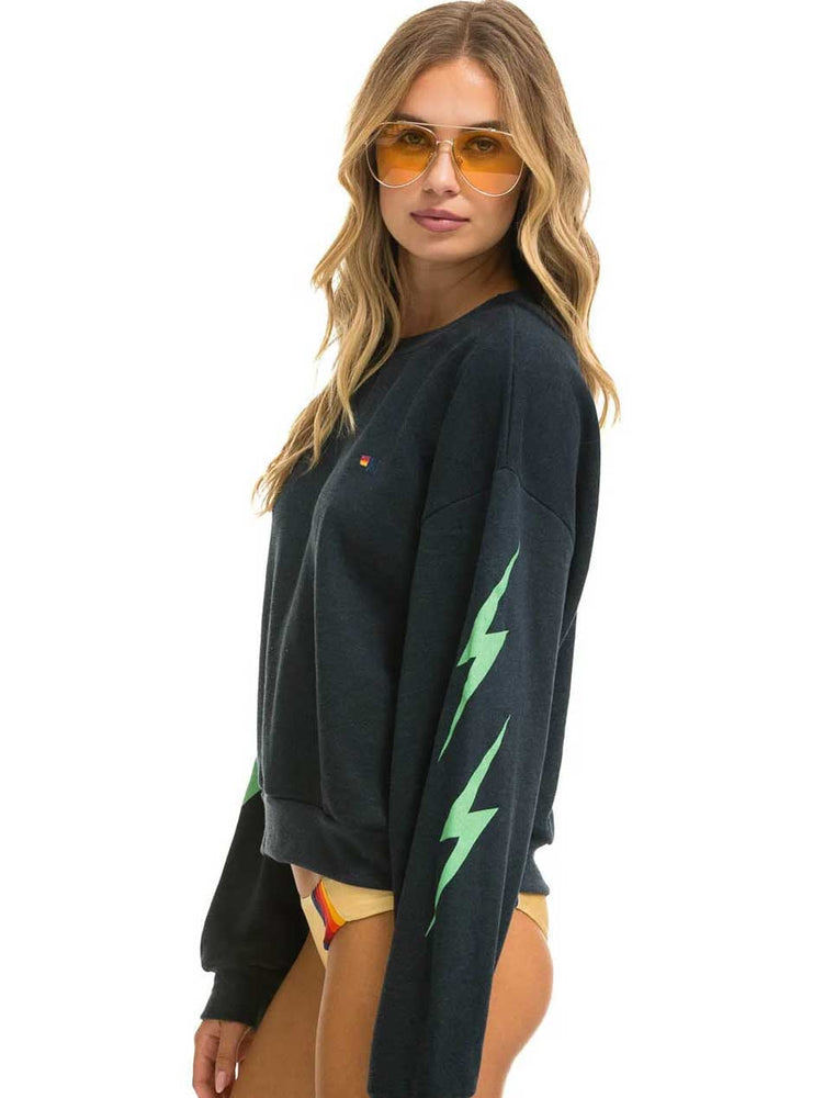 
                      
                        Aviator Nation Women's Bolt 4 Relaxed Crew Hoodie - Charcoal Mint
                      
                    