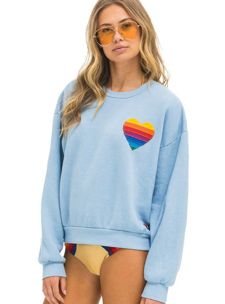 
                      
                        Aviator Nation Women's Rainbow Heart Stitch Relaxed Crew Sweatshirt - Ice
                      
                    