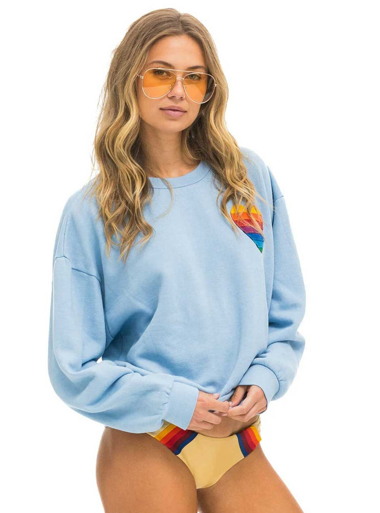 
                      
                        Aviator Nation Women's Rainbow Heart Stitch Relaxed Crew Sweatshirt - Ice
                      
                    