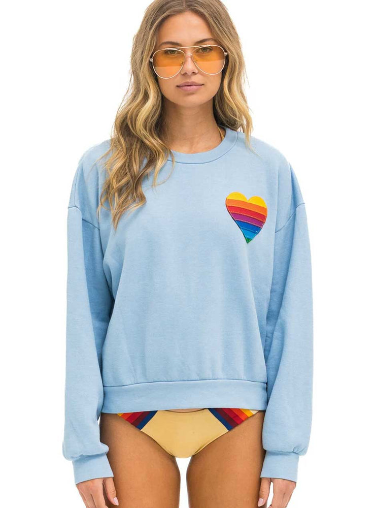 
                      
                        Aviator Nation Women's Rainbow Heart Stitch Relaxed Crew Sweatshirt - Ice
                      
                    