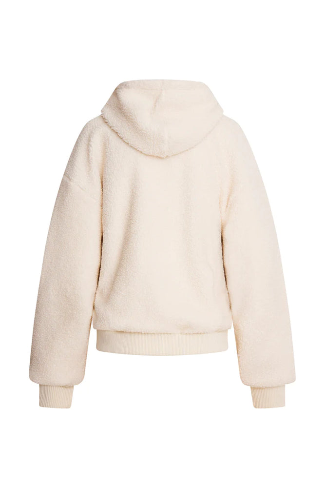 LoveShackFancy Taka Full-Zip Fleece Jacket Cream