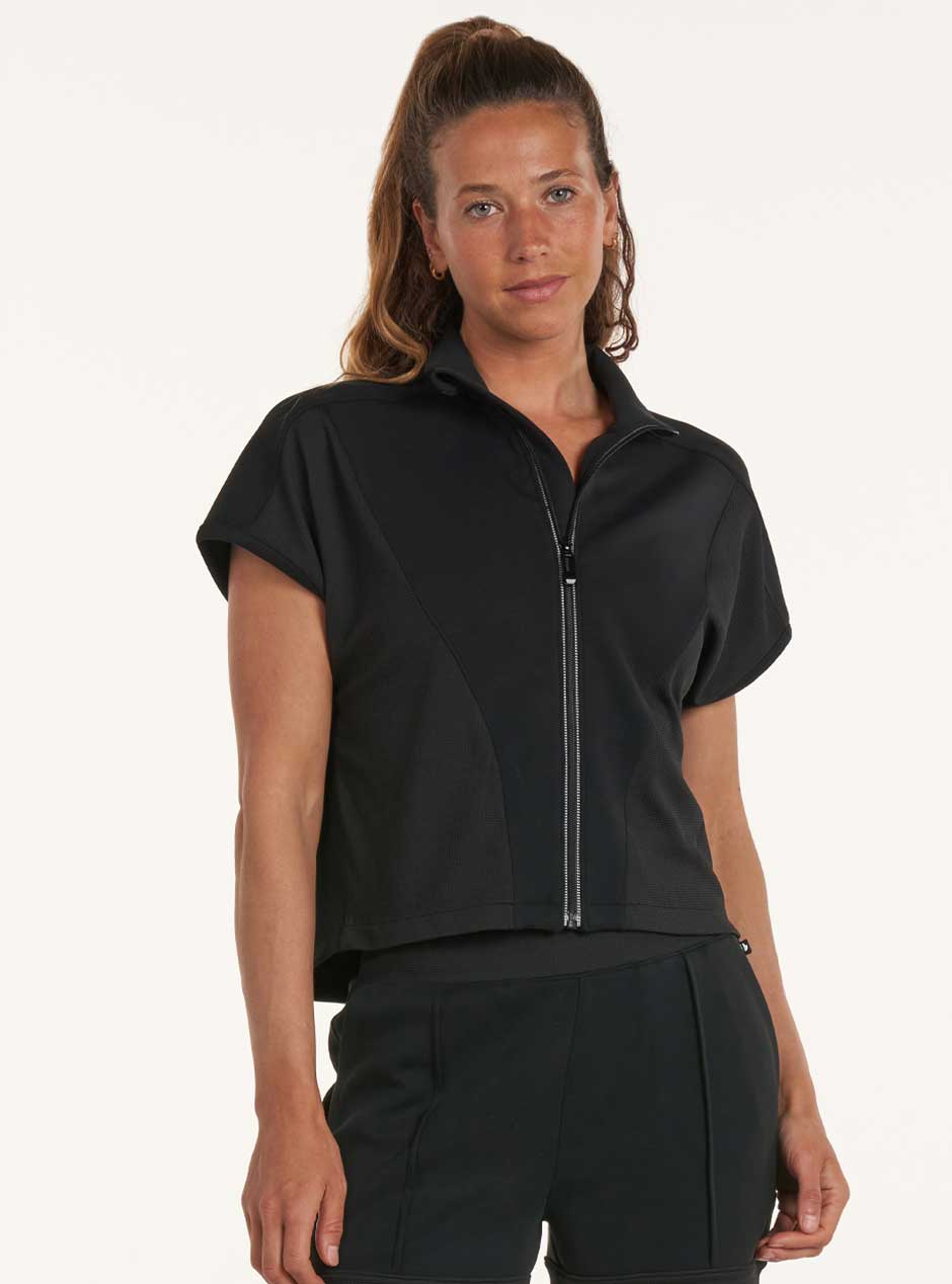 Thrive Société Women's Ellis Short Sleeve Jacket - Black