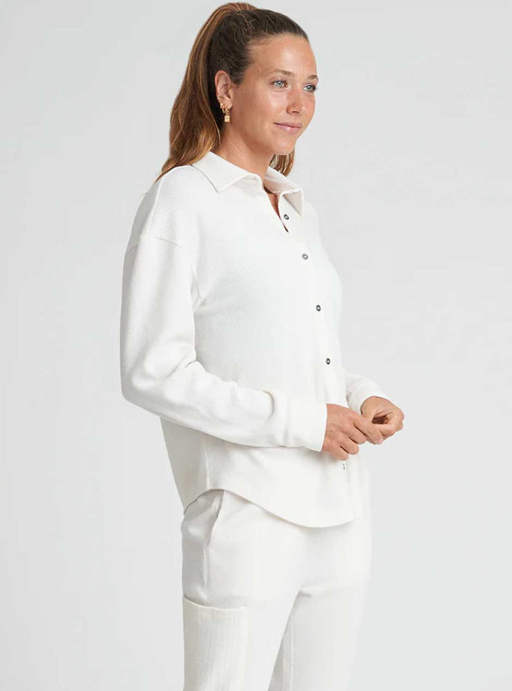 
                      
                        Thrive Société Women's Boyfriend Button Up Shirt - White
                      
                    