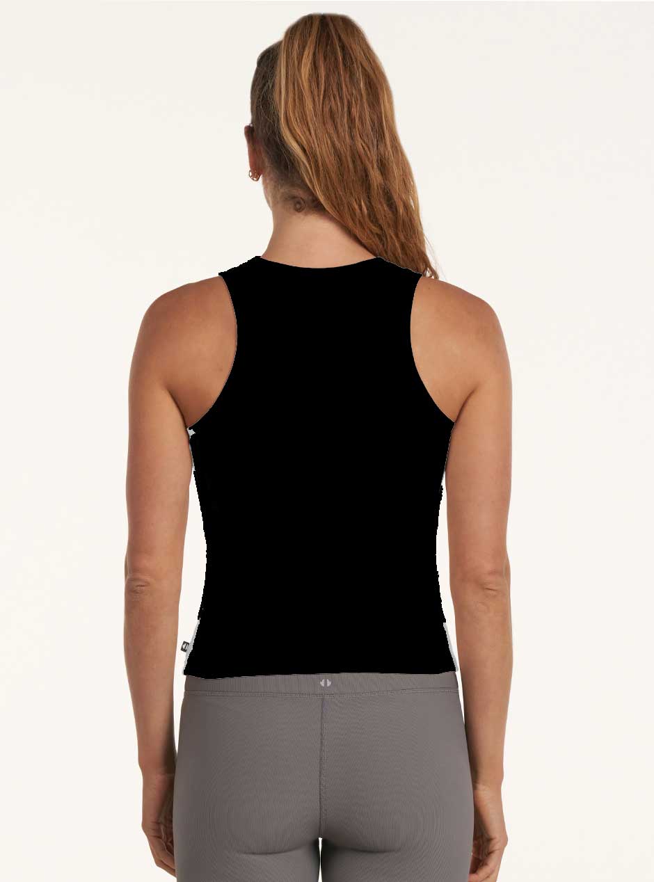 Thrive Société Women's Classic Crew Neck Cropped Tank Top - Black