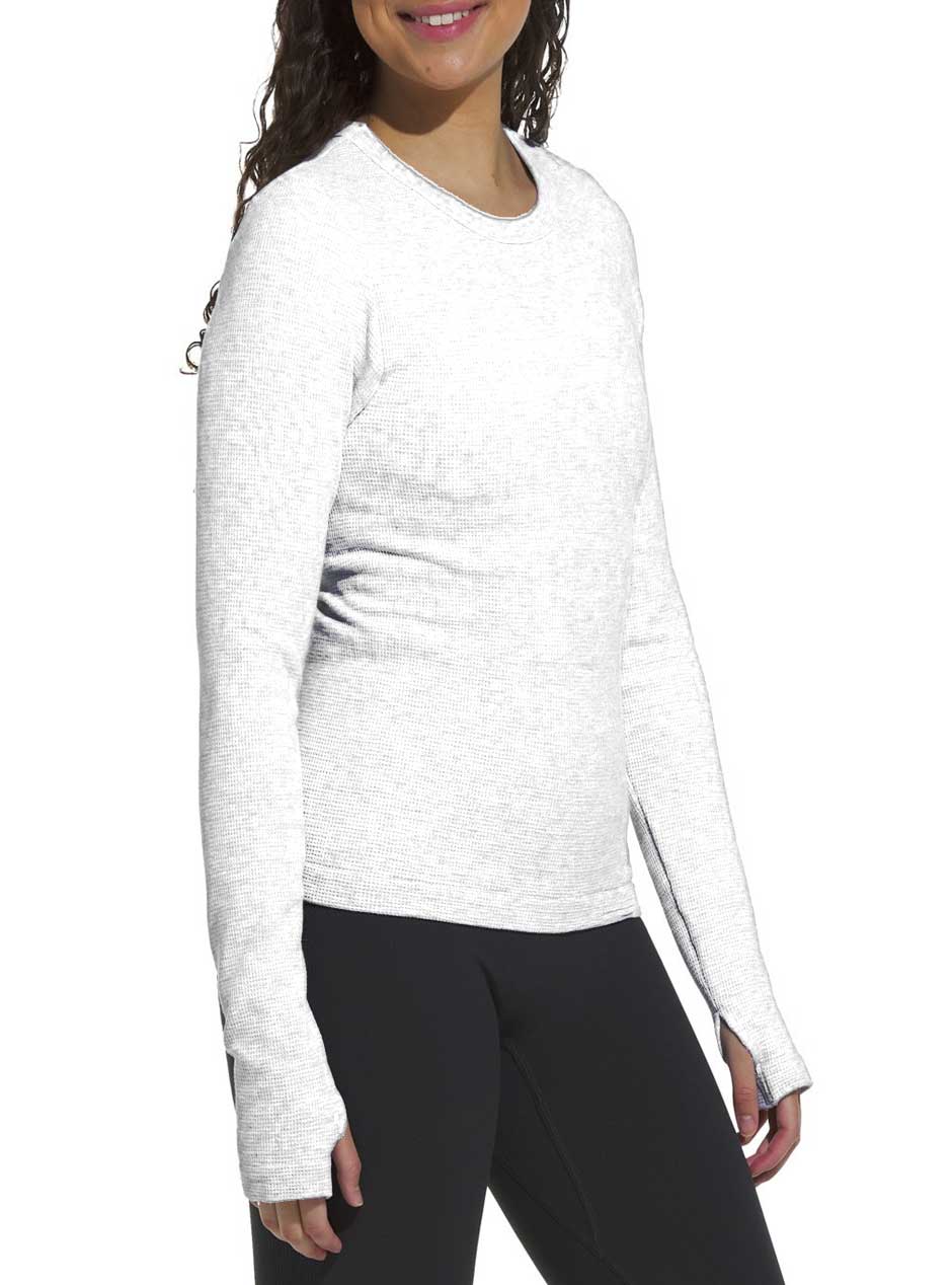 Cream Yoga Women's Avery Thermal Long Sleeve Top - White