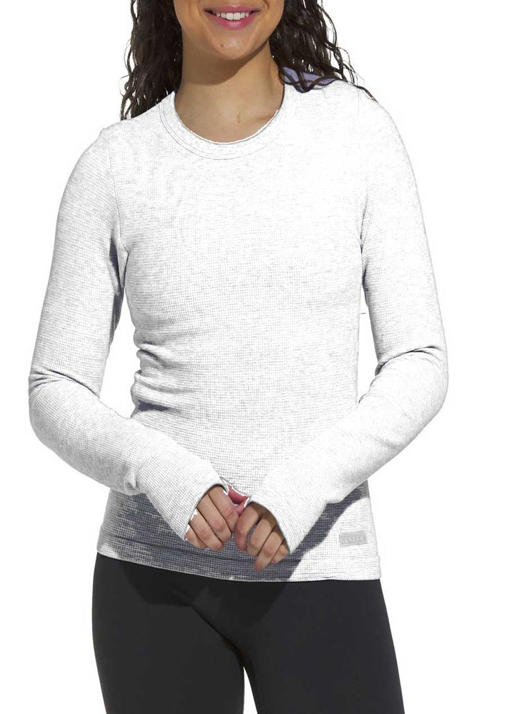 Cream Yoga Women's Avery Thermal Long Sleeve Top - White