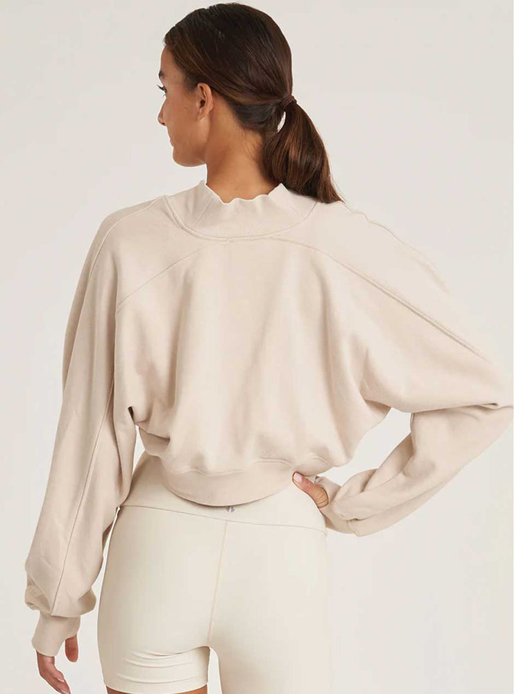 Thrive Société Women's Cloud Cropped Cardigan Sweater - Birch