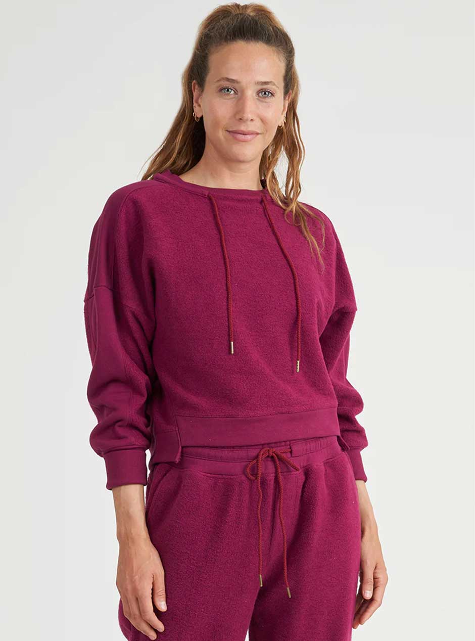 Thrive Société Women's Crew Neck Sweatshirt - Sangria Red