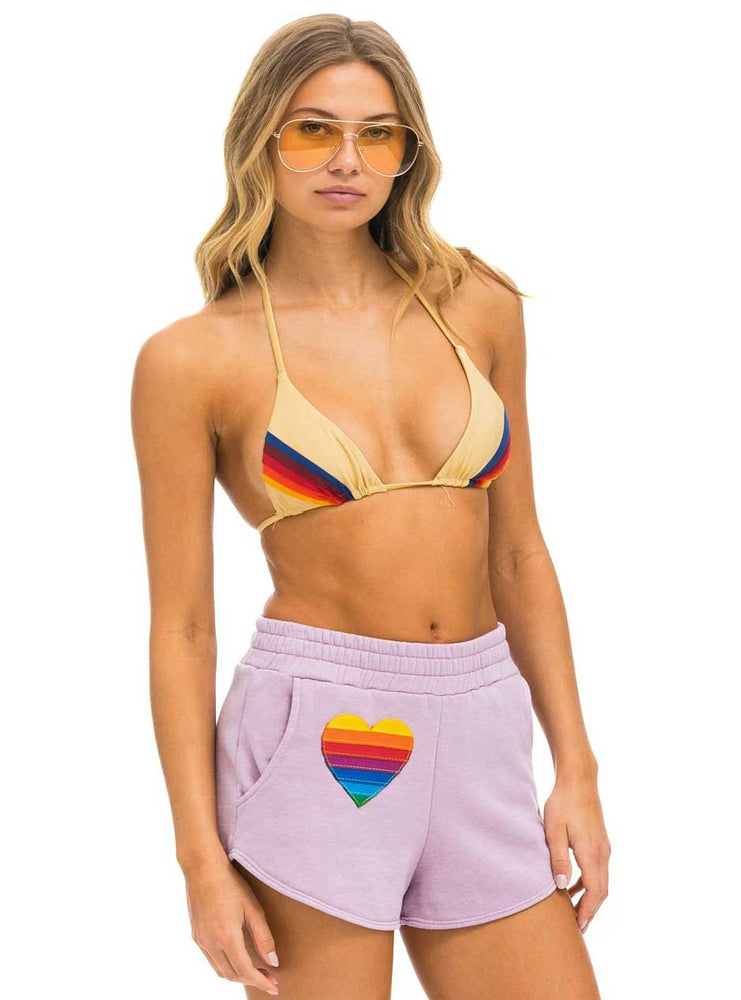 
                  
                    Aviator Nation Women's Rainbow Heart Stitch Lounger Shorts - Mauve Purple
                  
                