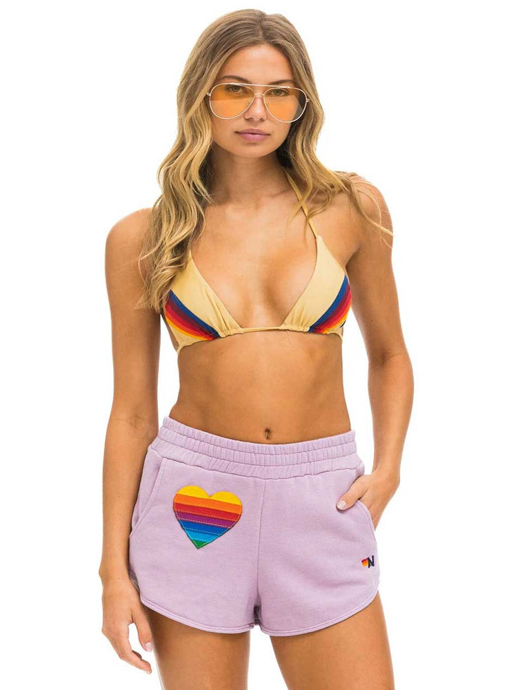Aviator Nation Women's Rainbow Heart Stitch Lounger Shorts