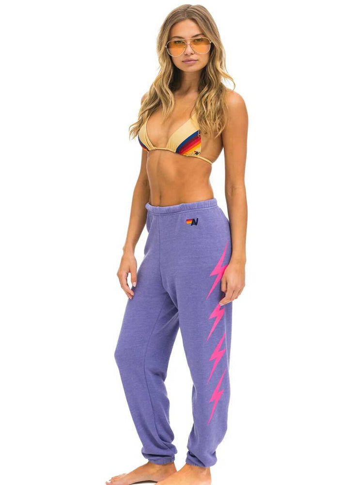 Aviator Nation Women's Bolt 4 Sweatpants - Lavender Neon Pink